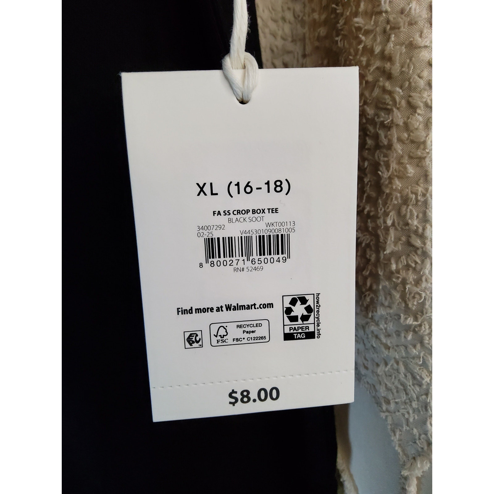 #741 Brand New With Tags Women's Free Assembly Black T-Shirt Size Xl — image 2 of 2